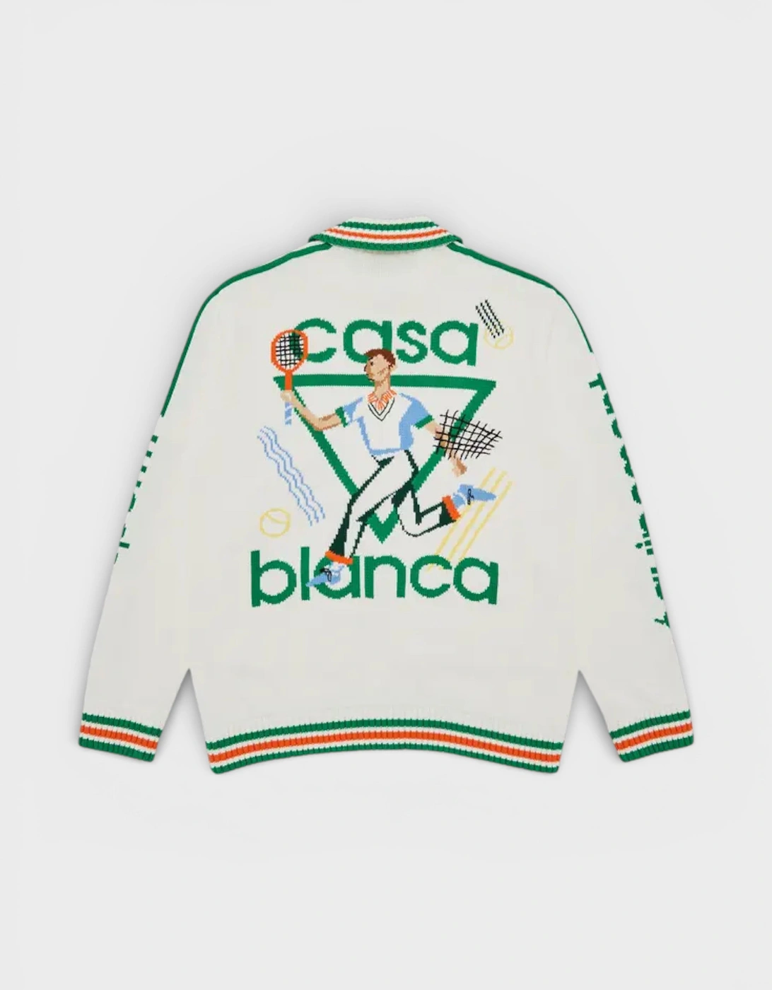 Le Jeu Intarsia Knit Jacket White, 5 of 4