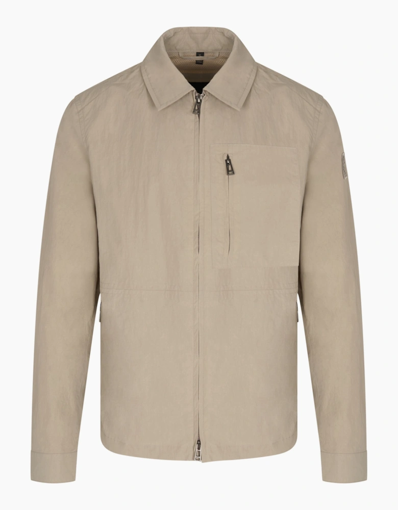 Grid Overshirt Beige