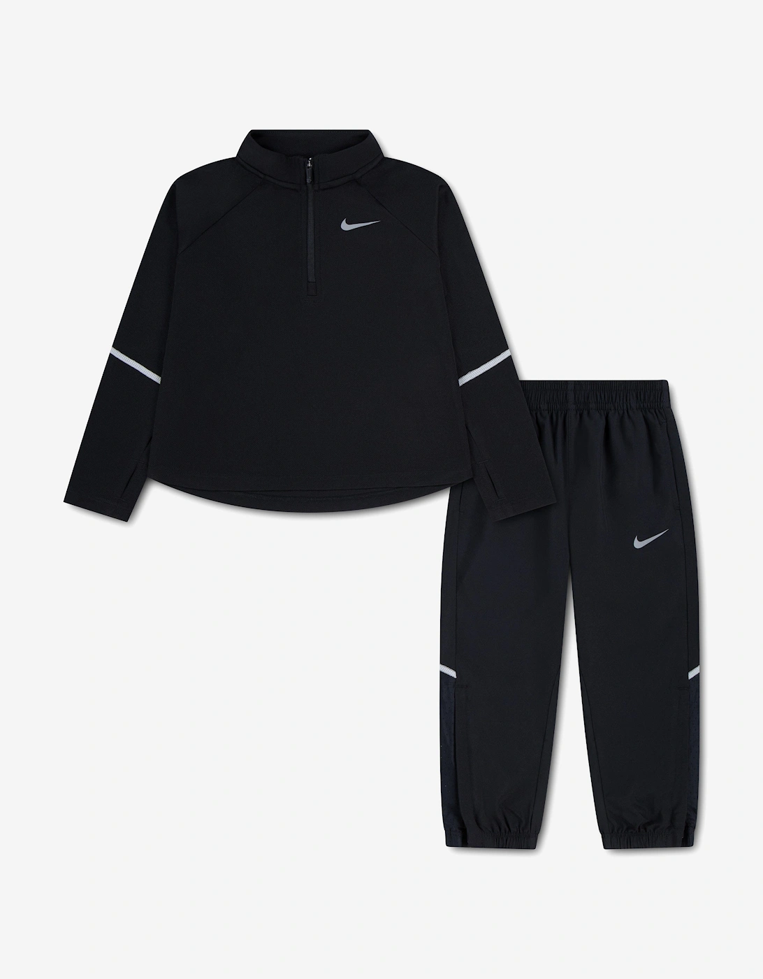 Boys Dri-Fit Half Zip Top and Pants Set in Black, 8 of 7