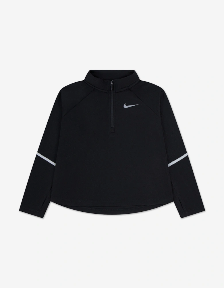 Boys Dri-Fit Half Zip Top and Pants Set in Black