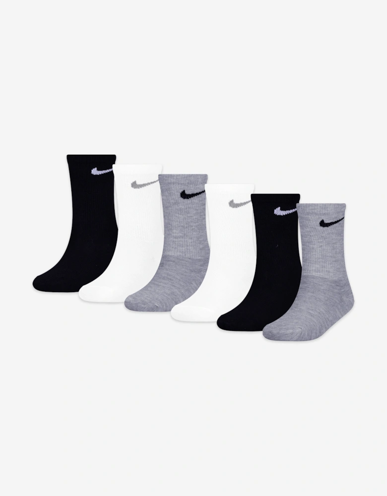 Kids Colourful Crew Socks Set in Black