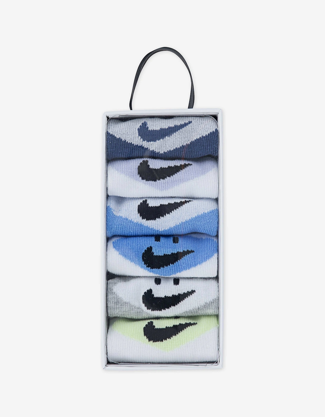 Baby 6 Pack Smiley Ankle Socks Set in Navy