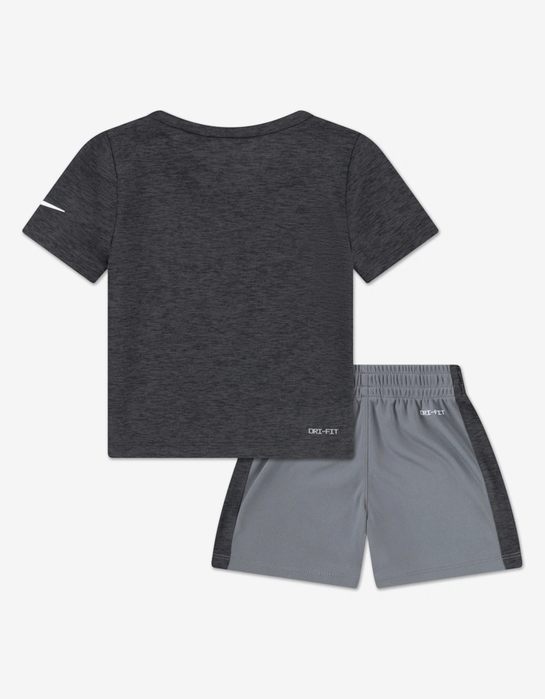 Boys Dropset T-Shirt and Shorts Set in Grey