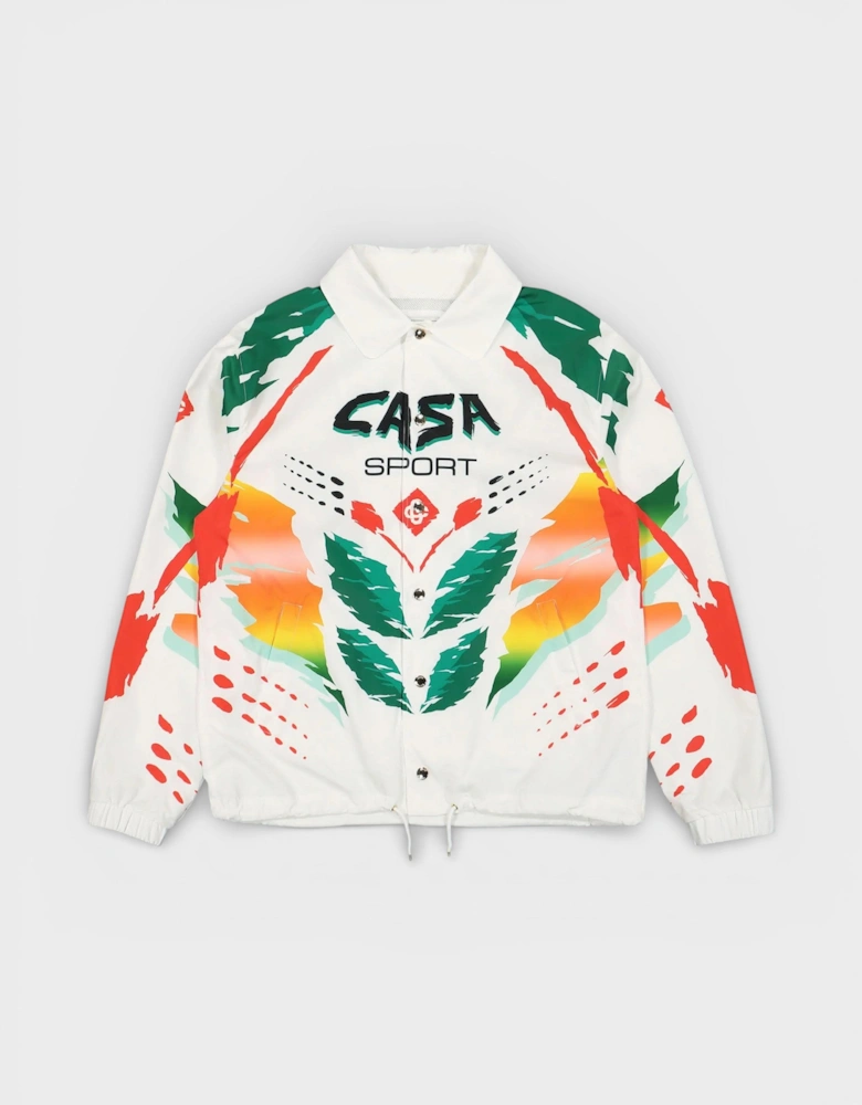 Printed Coach Jacket Casa Moto White