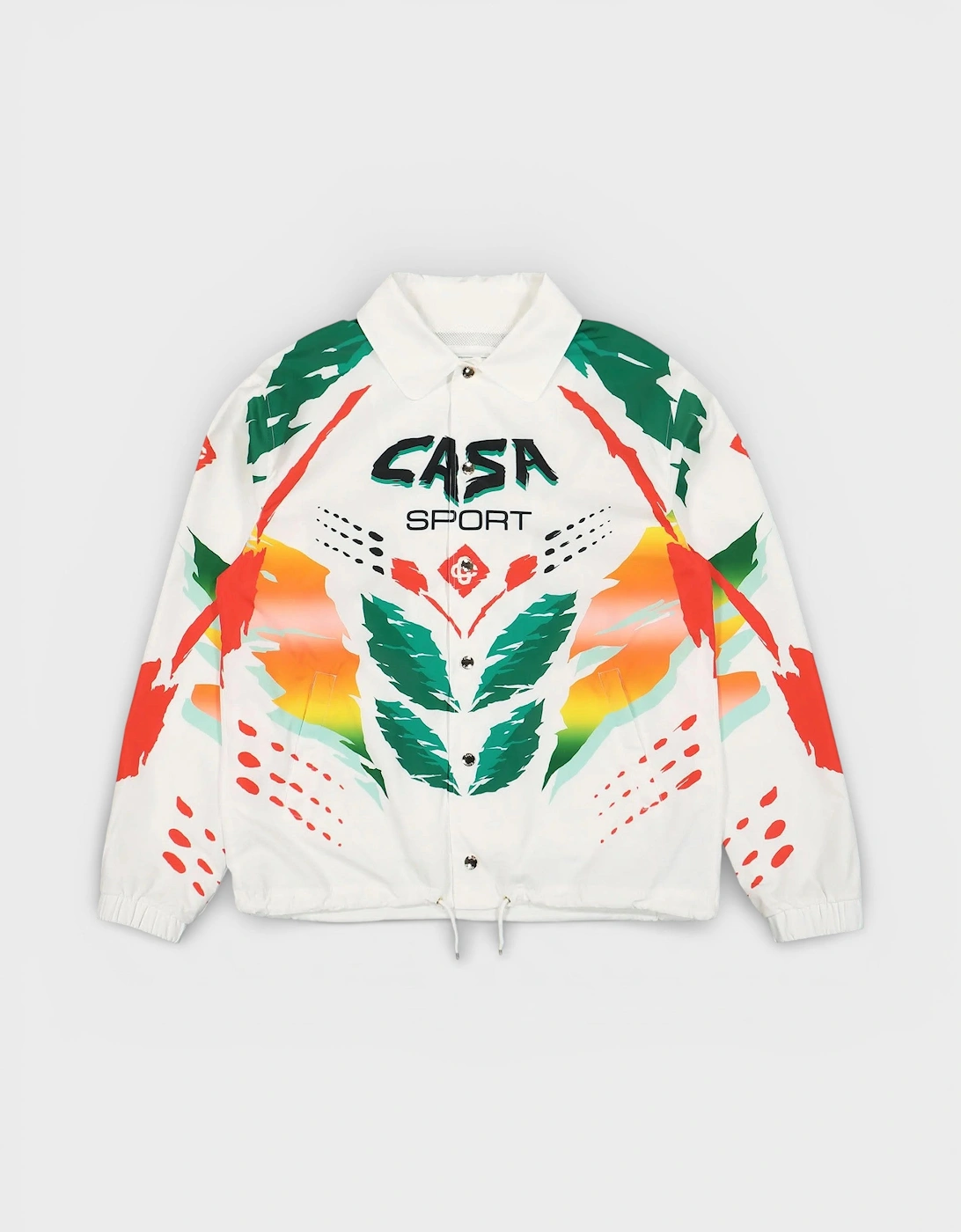 Casablanca Unisex White Printed Coach Jacket Casa Moto  L