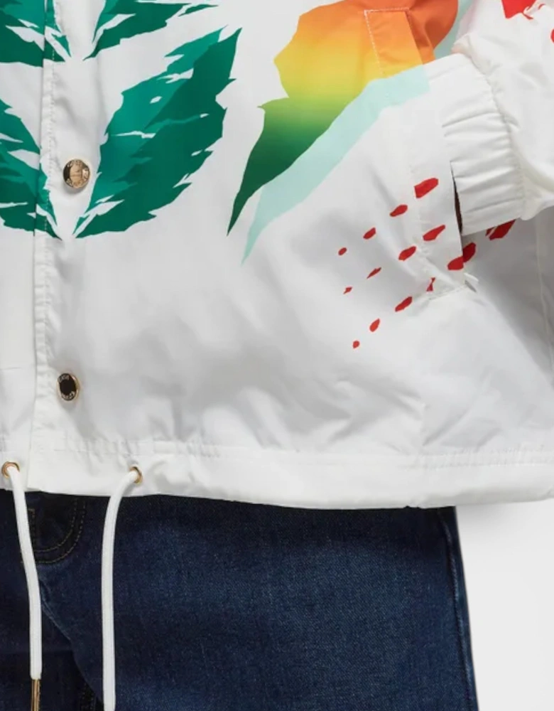 Printed Coach Jacket Casa Moto White