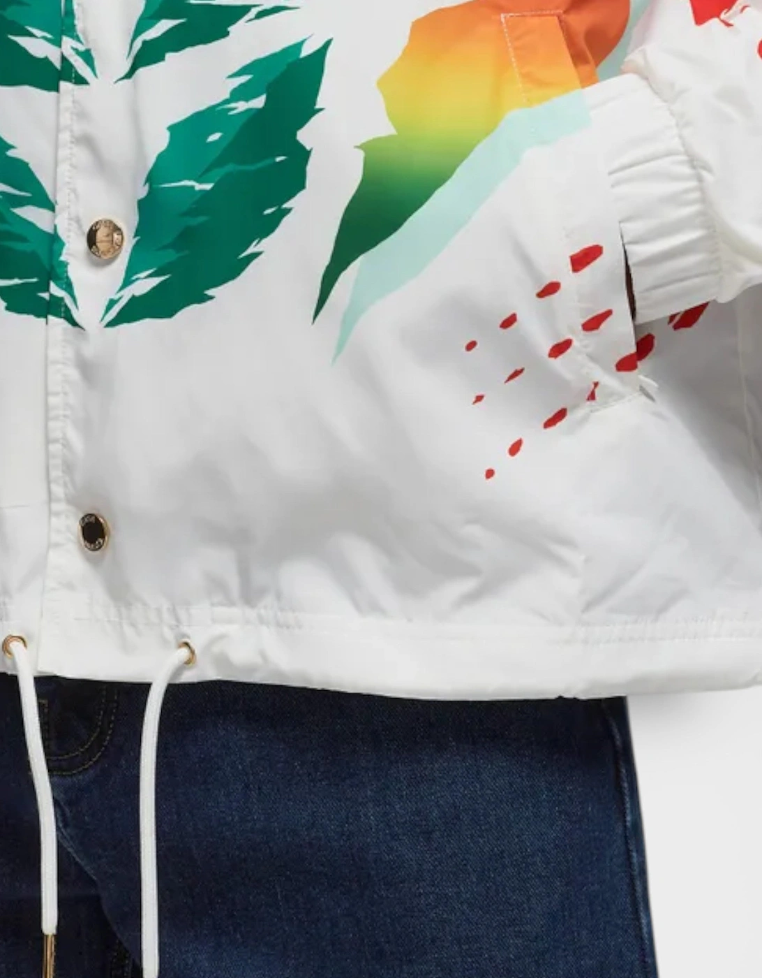 Printed Coach Jacket Casa Moto White