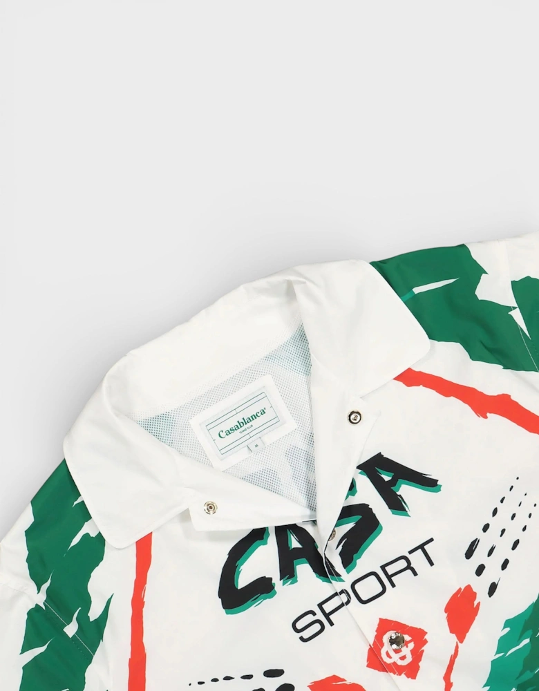 Printed Coach Jacket Casa Moto White