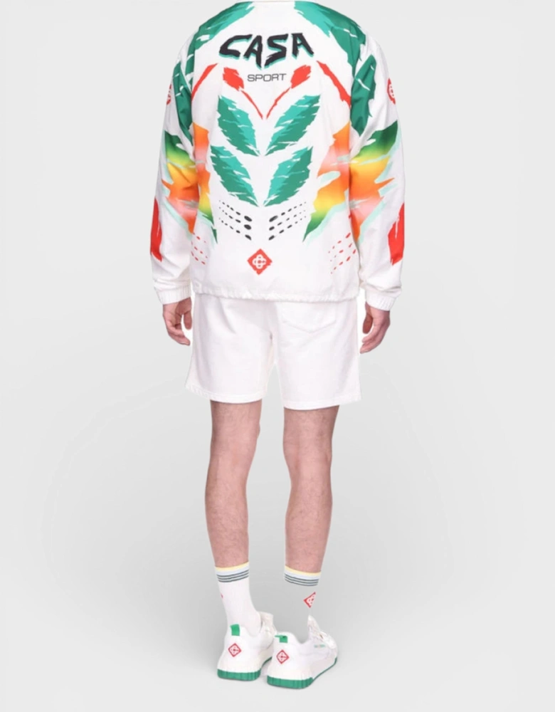 Printed Coach Jacket Casa Moto White