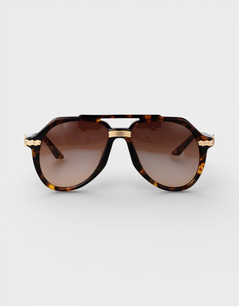 Rajio Sunglasses Gold Brown