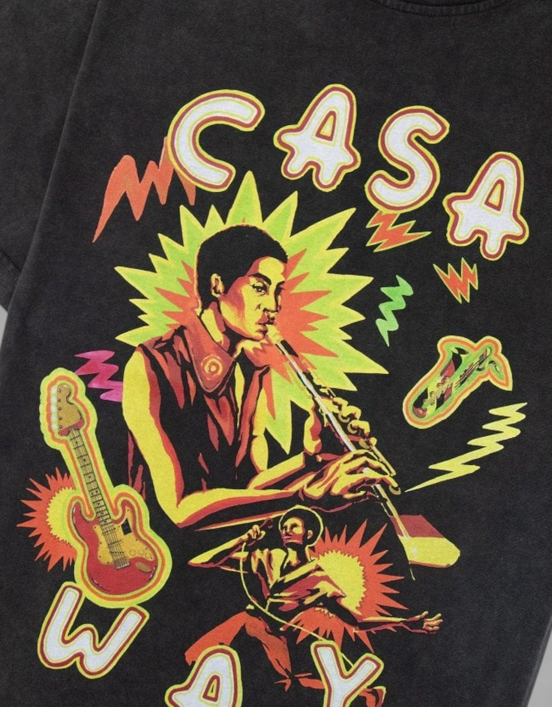 Printed T-Shirt Music For The People Faded Black