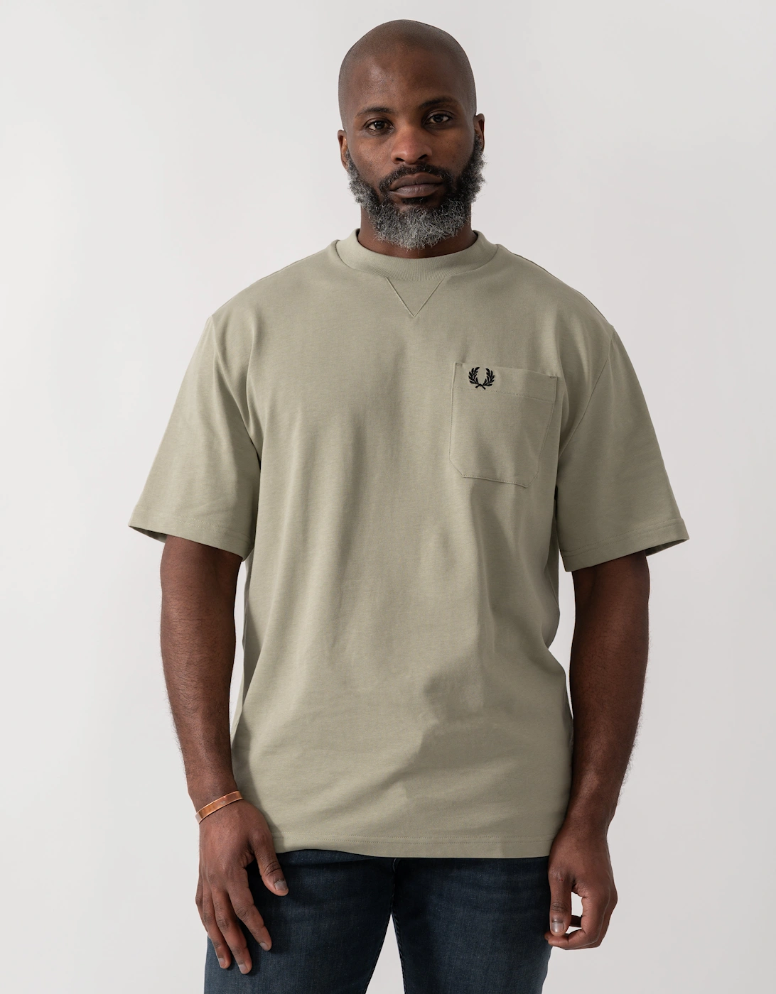 Fred Perry Men's Tan Pocket Detail T-Shirt - Seagrass M37  38 M