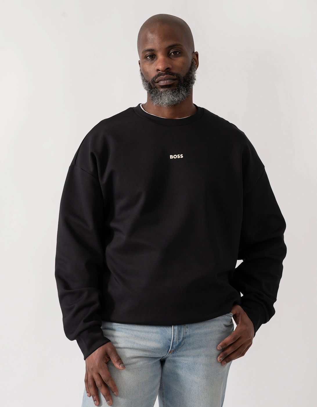 Hugo Boss Men's Black Boss Green Stenson Crew Neck Sweatshirt - 002 - Size: 38