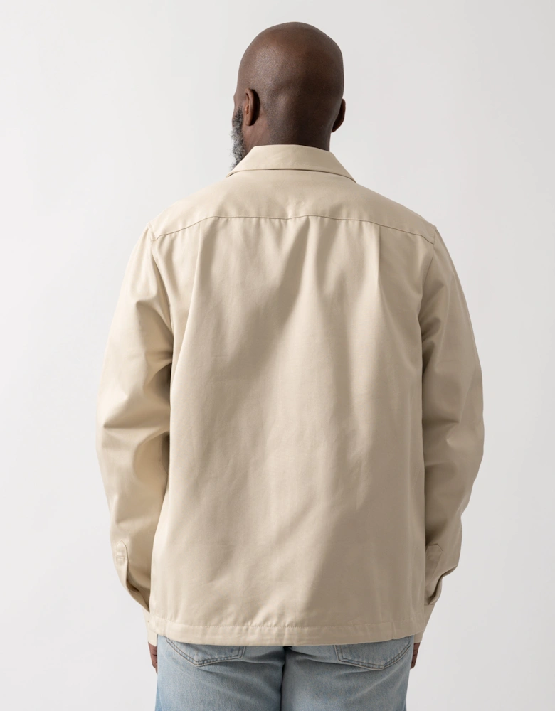 Mens Twill Overshirt - Oatmeal 691