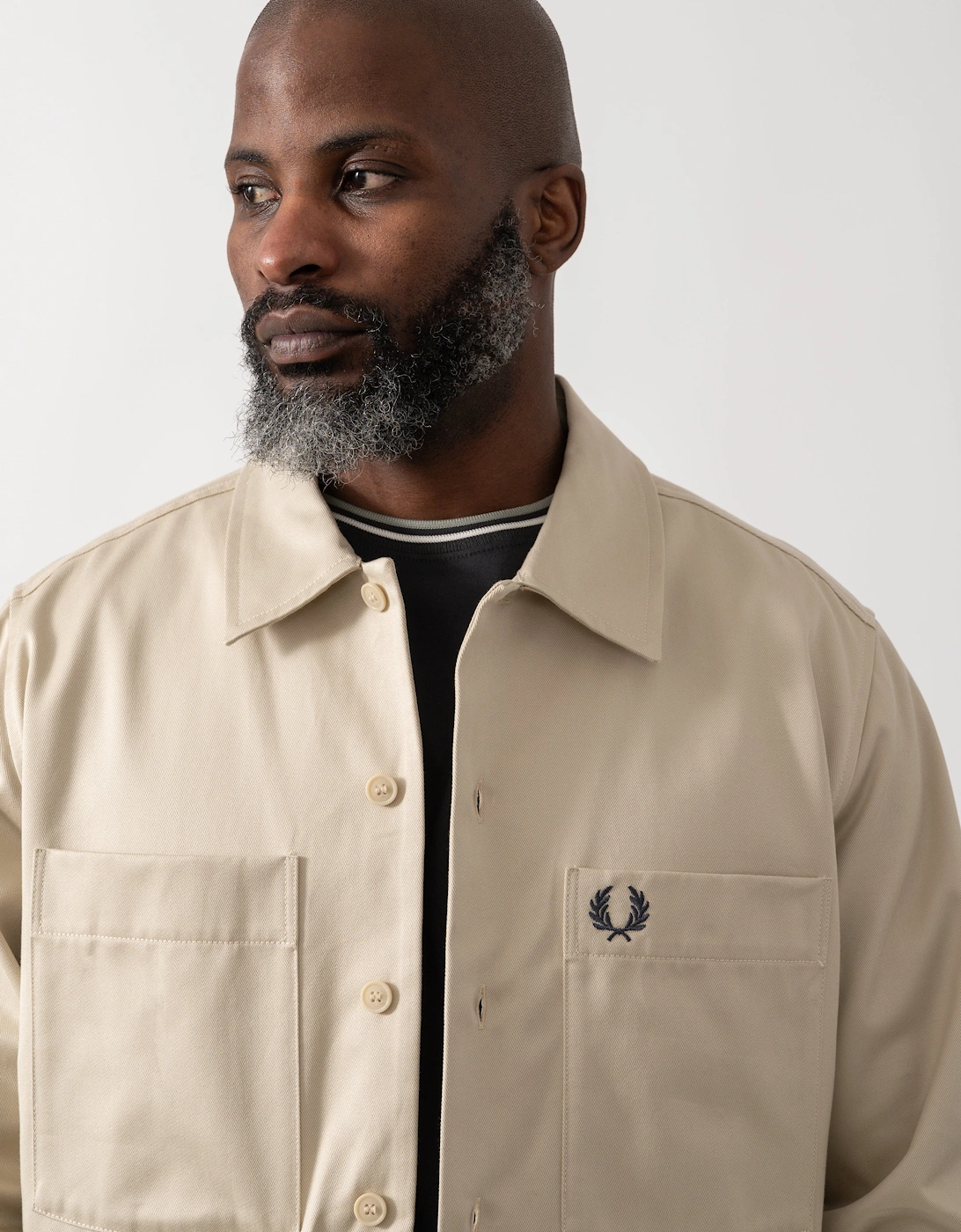 Mens Twill Overshirt - Oatmeal 691