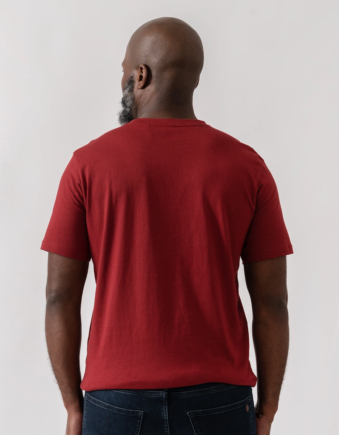 BOSS Orange Tales Mens Cotton-Jersey T-shirt With Logo Patch - Dark Red 605