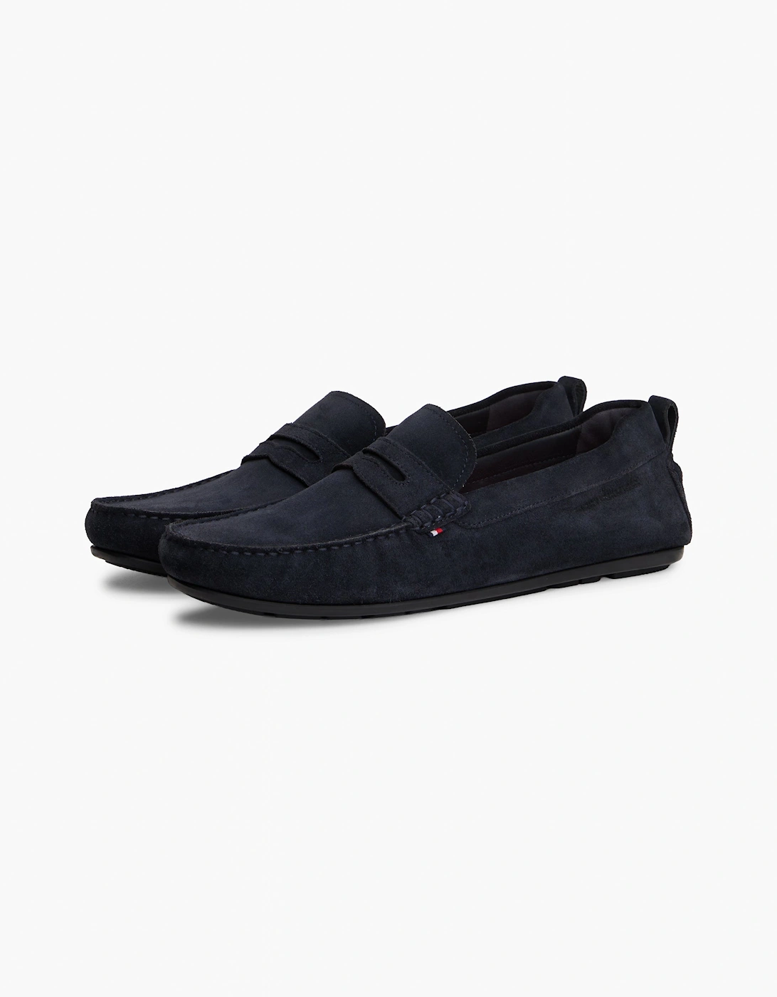 Tommy Hilfiger Men's Blue/Black Core Hilfiger Suede Driver - Desert Sky - Size 8