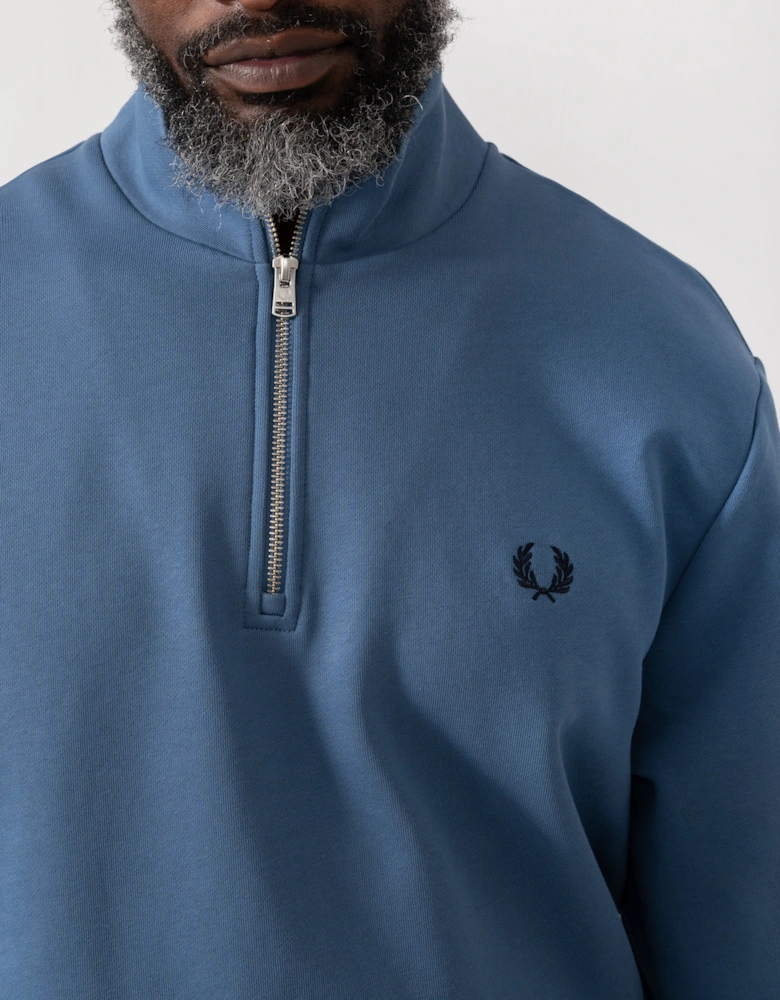 Mens Half Zip Sweatshirt - Ace Blue/Snow White/Tennis Blue 89A