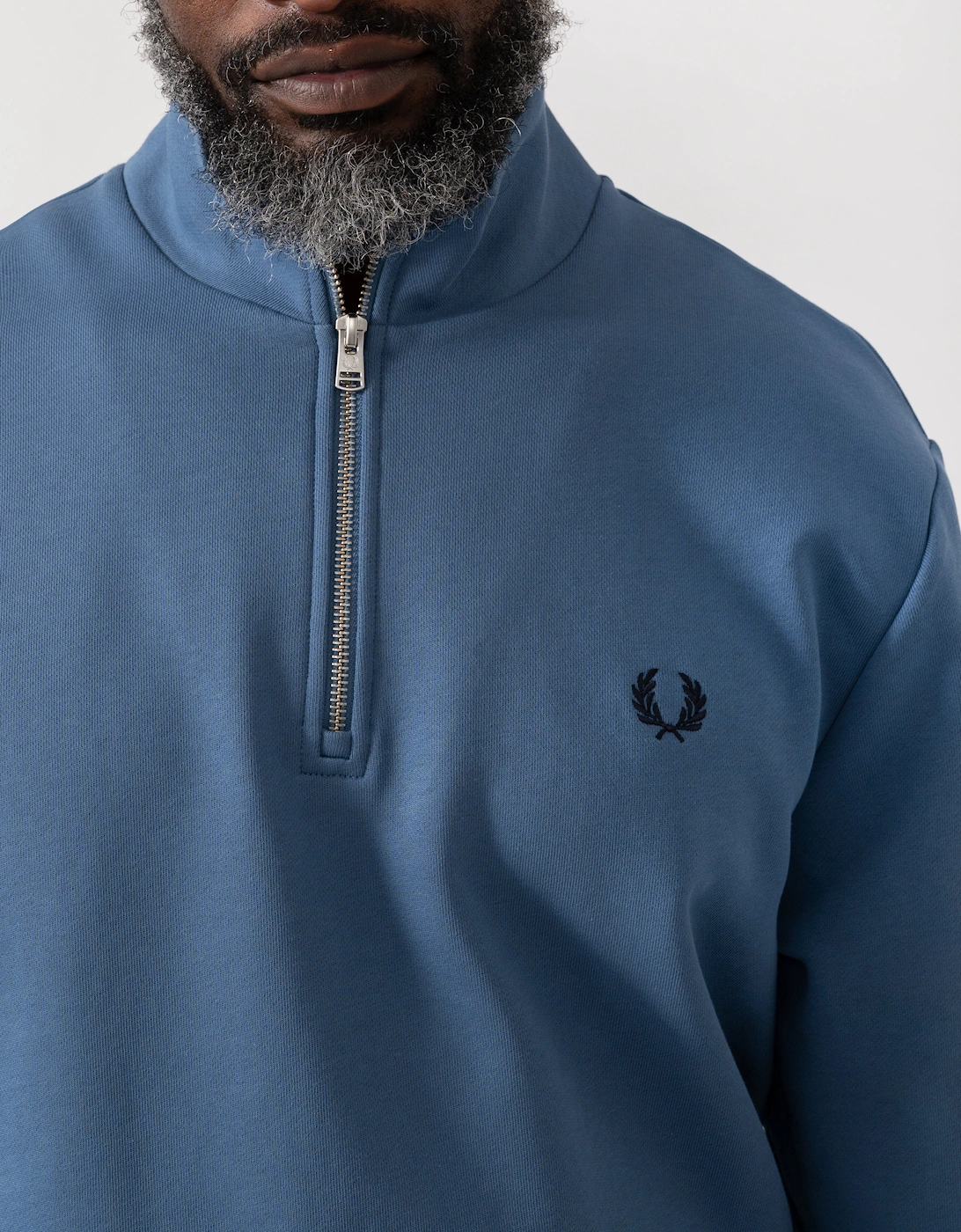 Mens Half Zip Sweatshirt - Ace Blue/Snow White/Tennis Blue 89A