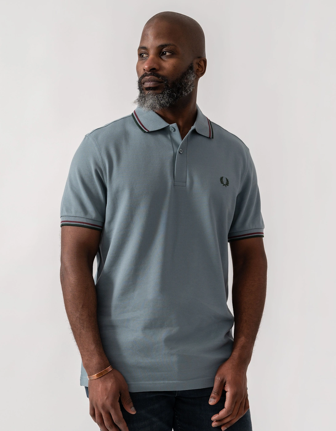 Mens Twin Tipped Signature Polo Shirt - Stockport Blue/Oxblood/Grassroots 98A, 4 of 3