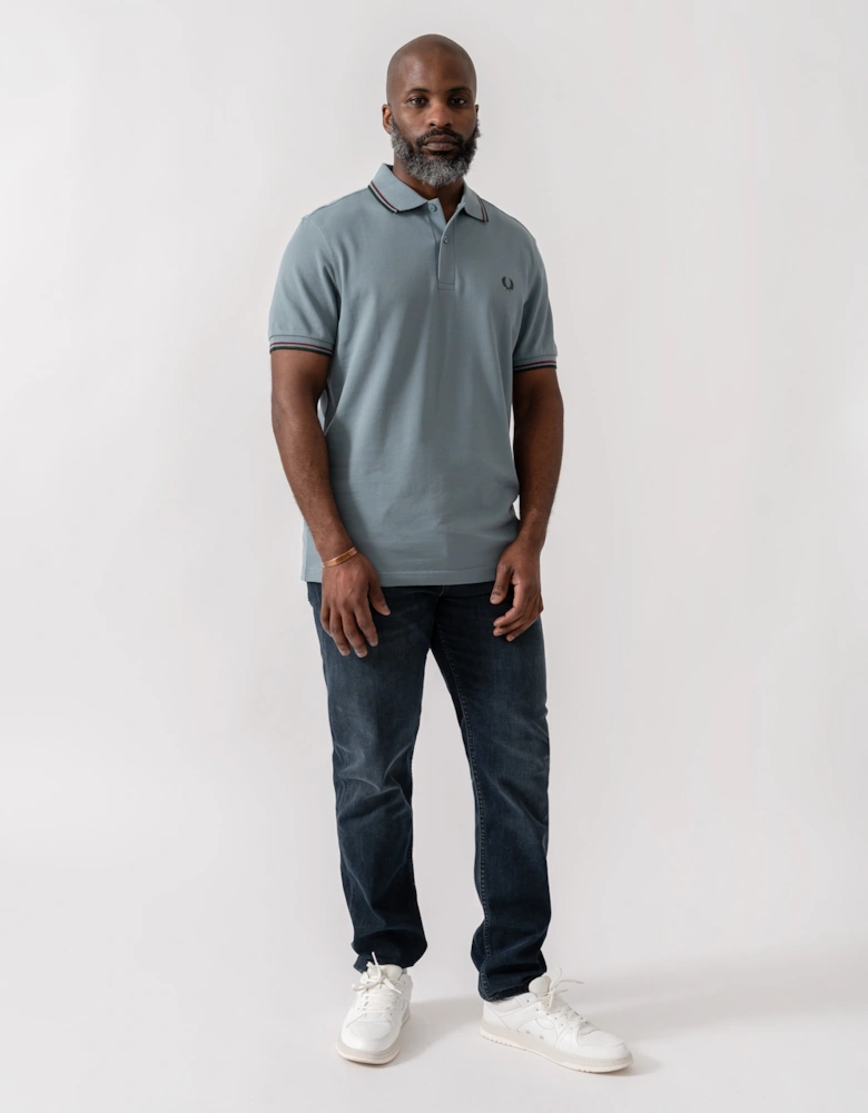 Mens Twin Tipped Signature Polo Shirt - Stockport Blue/Oxblood/Grassroots 98A