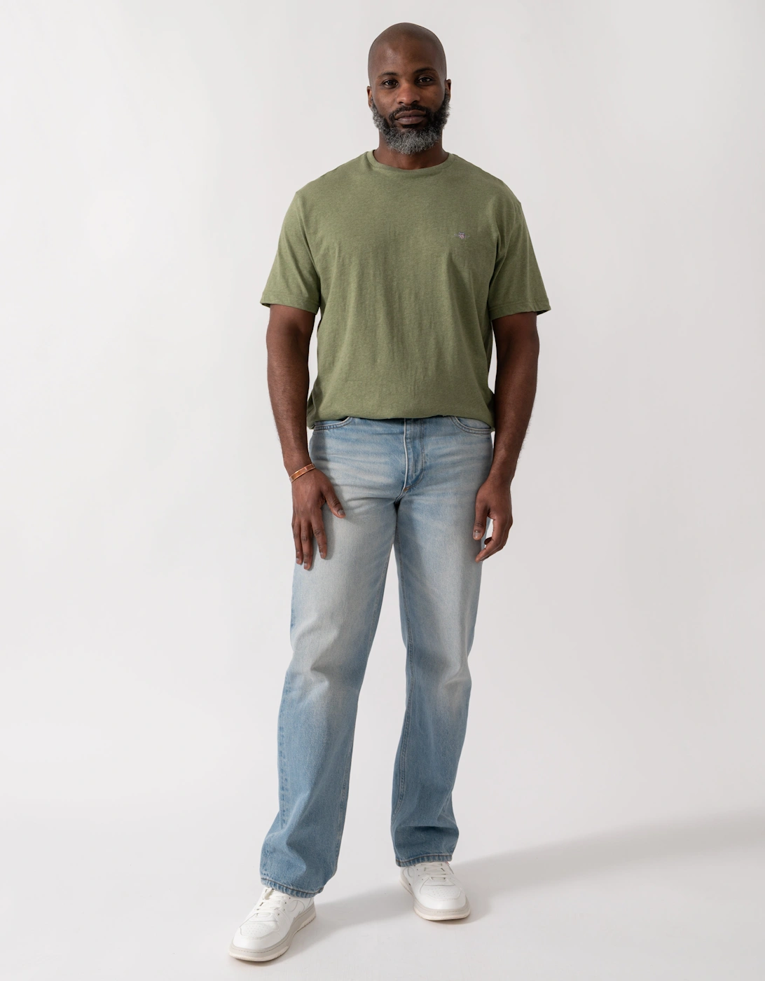 Mens Regular Fit Short Sleeve Shield Logo T-Shirt - 391 Dark Cactus Melange