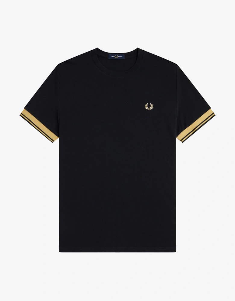 M2396 Twin Tipped Cuff T-Shirt - Black/Champagne