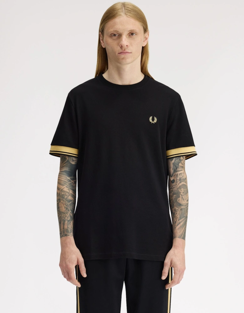 M2396 Twin Tipped Cuff T-Shirt - Black/Champagne