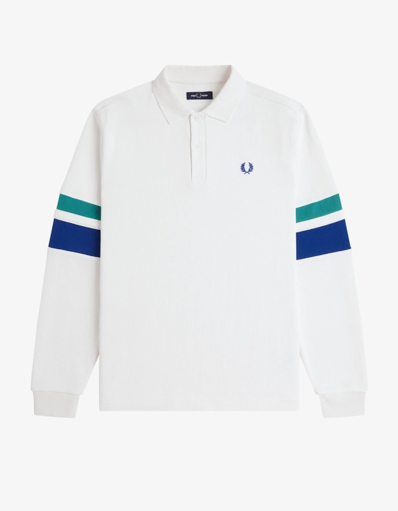 M2416 Tipped Sleeve Collared Sweat - Snow White