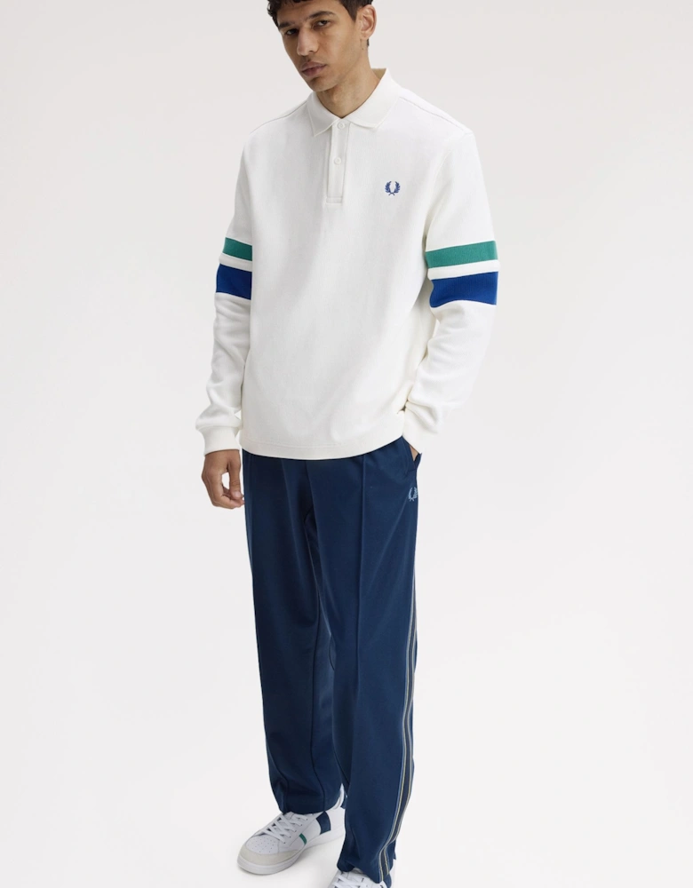 M2416 Tipped Sleeve Collared Sweat - Snow White