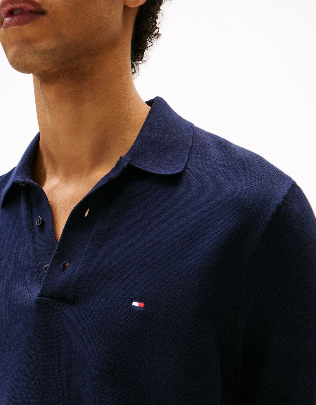 Essential Cotton Mens Knitted Polo - Desert Sky