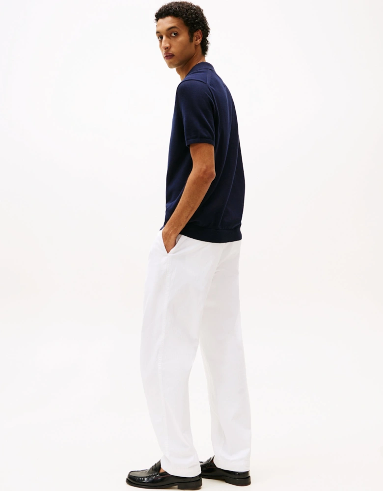 Essential Cotton Mens Knitted Polo - Desert Sky