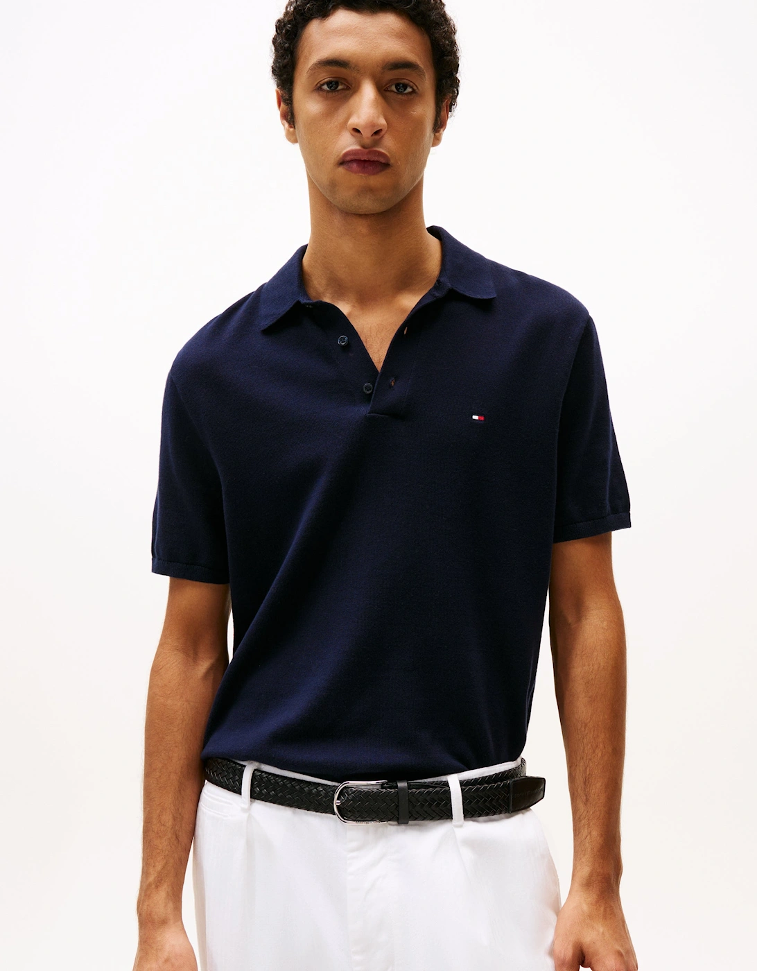 Essential Cotton Mens Knitted Polo - Desert Sky, 7 of 6