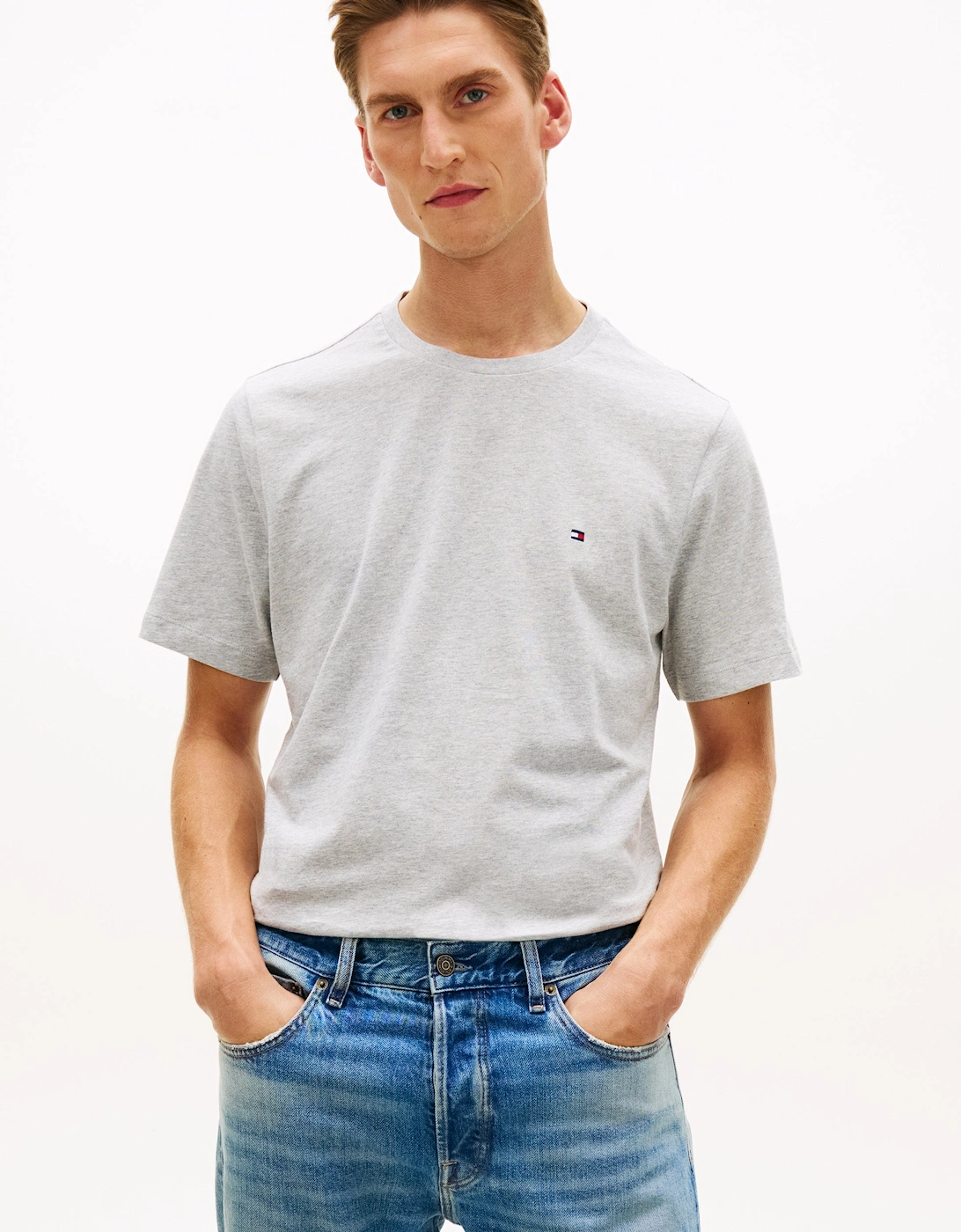 Essential Seasonal Regular Fit Solid Mens T-Shirt - Light Grey Heather, 6 of 5