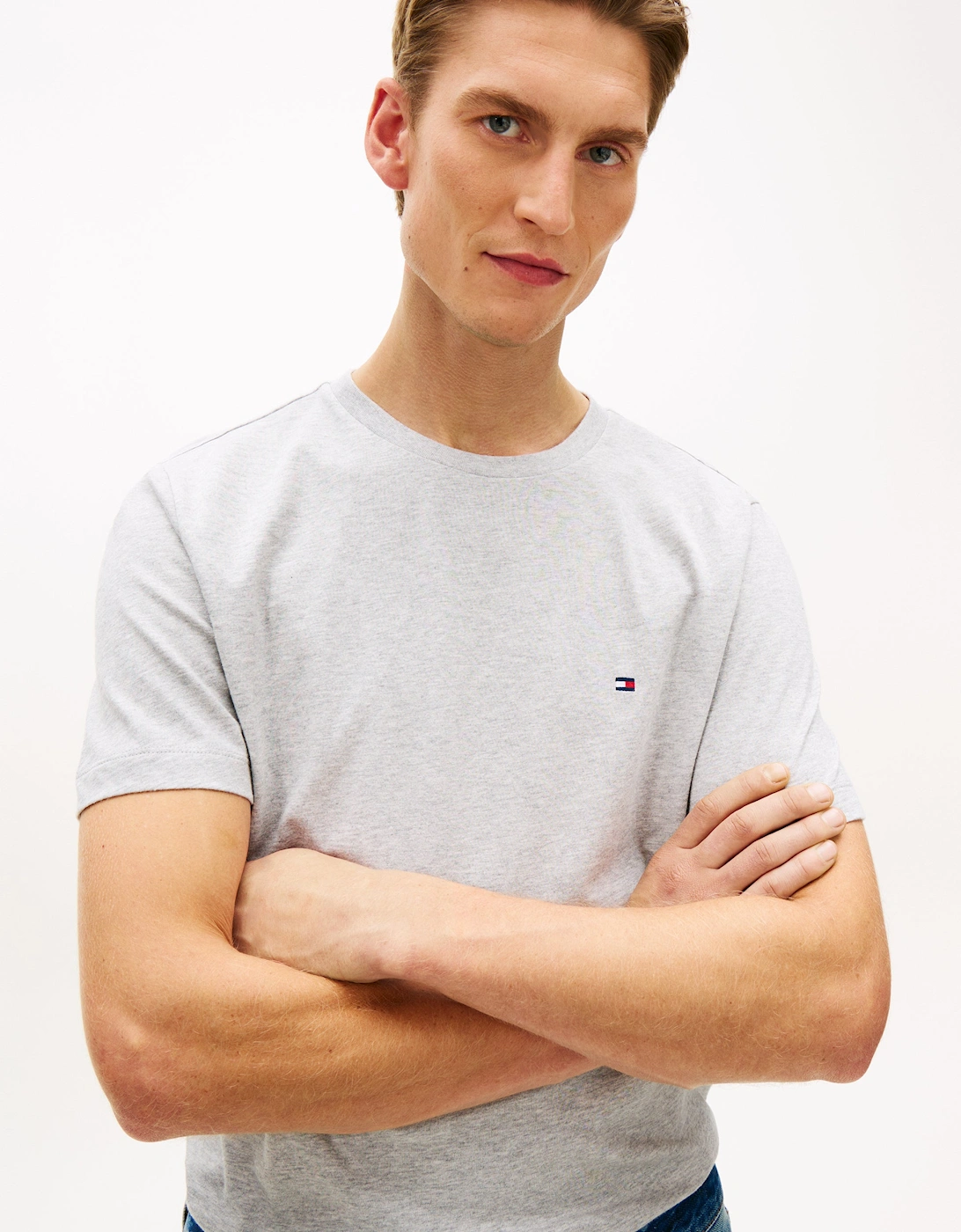 Essential Seasonal Regular Fit Solid Mens T-Shirt - Light Grey Heather