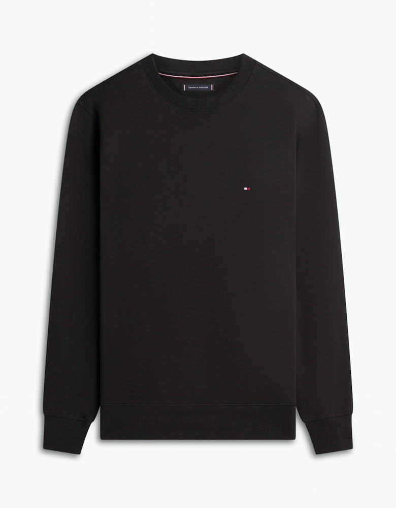 Essential Mens Terry Cotton Crew Neck - Black