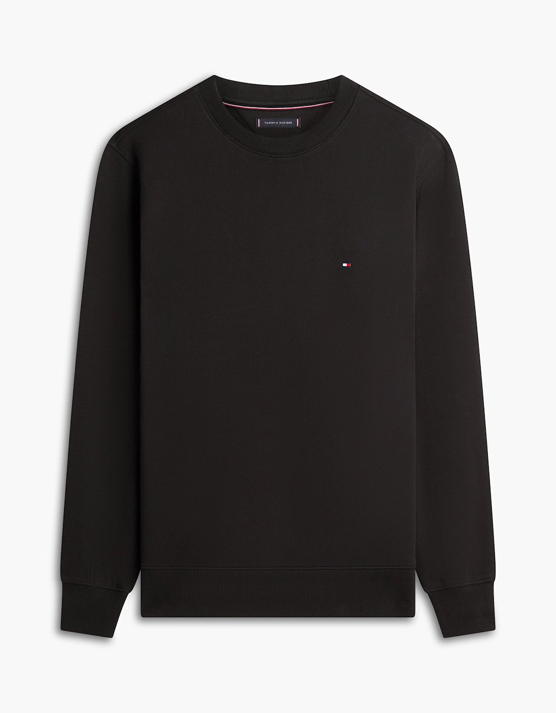 Essential Mens Terry Cotton Crew Neck - Black