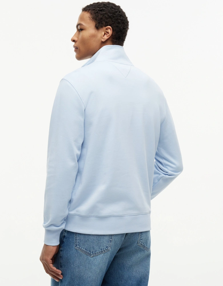 Essential Terry 1/4 Zip Mens Sweatshirt - Breezy Blue