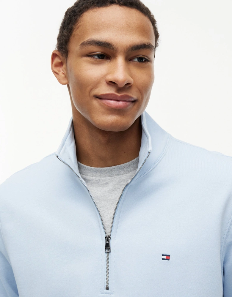 Essential Terry 1/4 Zip Mens Sweatshirt - Breezy Blue