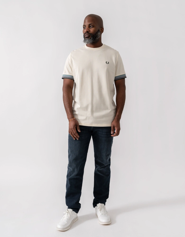 Mens Twin Tipped Cuff T-Shirt - Ecru 560