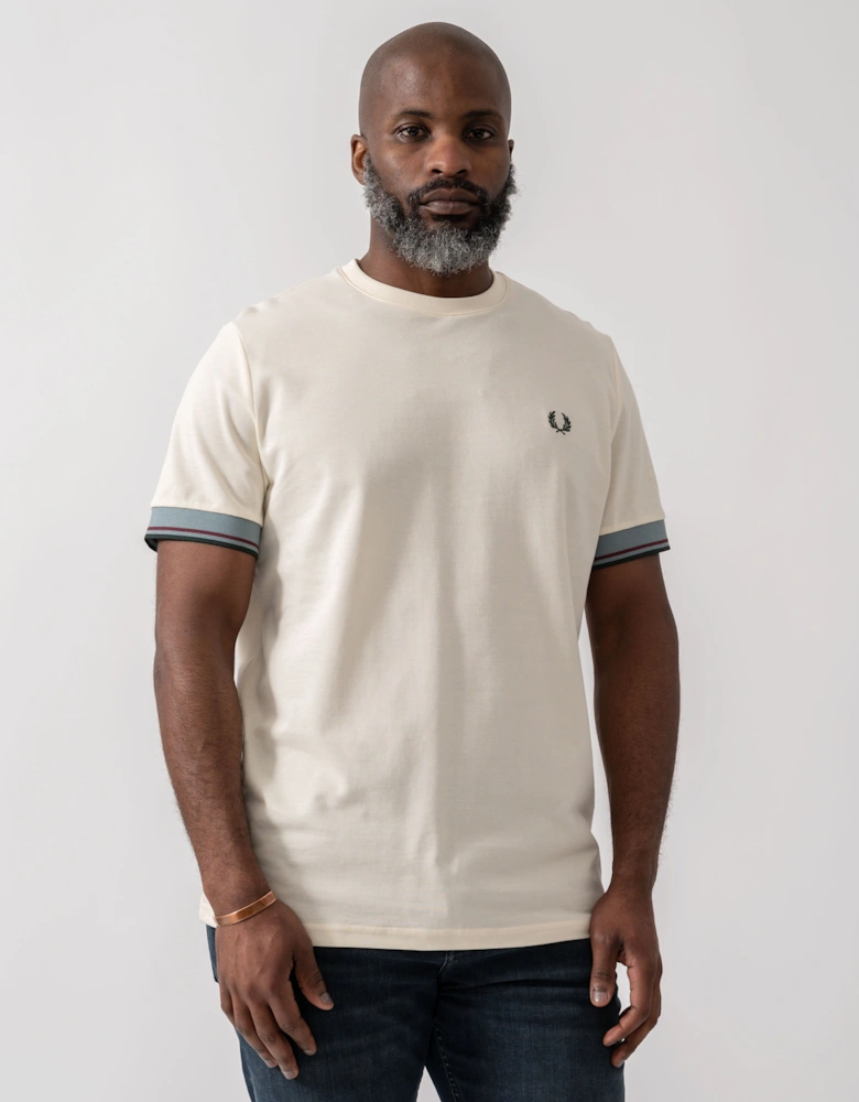 Mens Twin Tipped Cuff T-Shirt - Ecru 560
