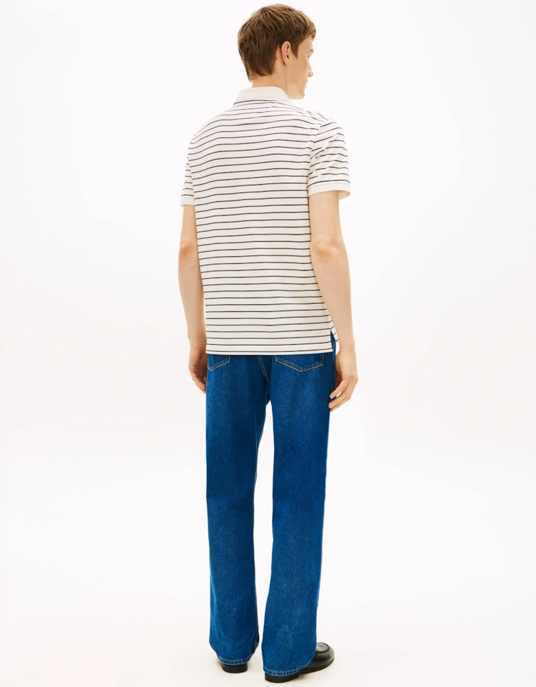 1985 Regular Fit Mens Polo - Ivory Petal/Black