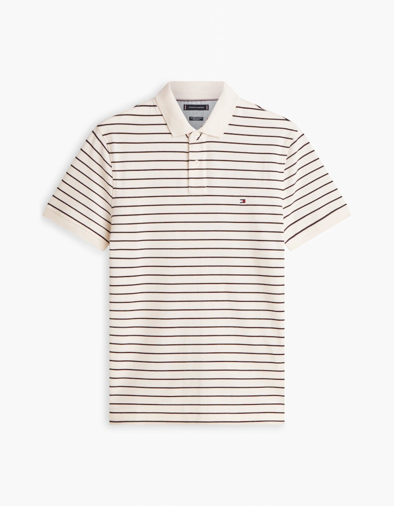 1985 Regular Fit Mens Polo - Ivory Petal/Black