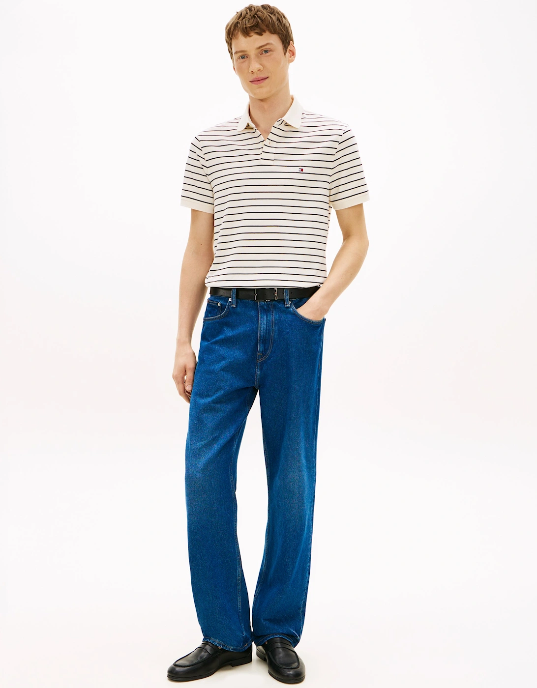 1985 Regular Fit Mens Polo - Ivory Petal/Black