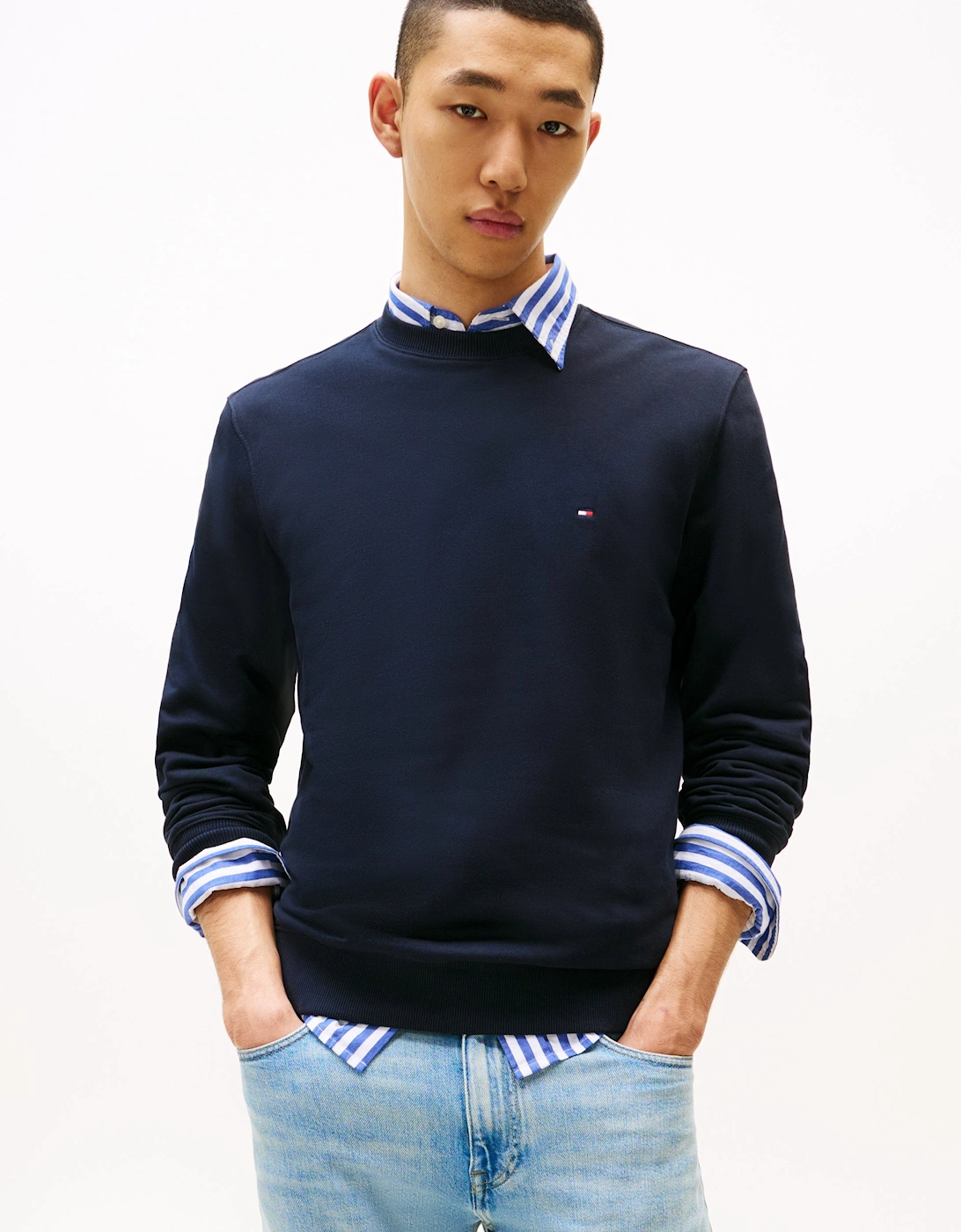 Essential Mens Terry Cotton Crew Neck - Desert Sky, 6 of 5