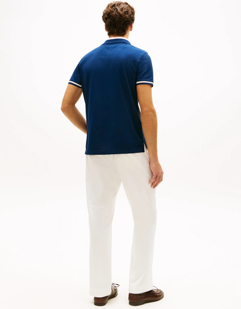 Contrast Collar Block Regular Fit Mens Polo - Carbon Navy