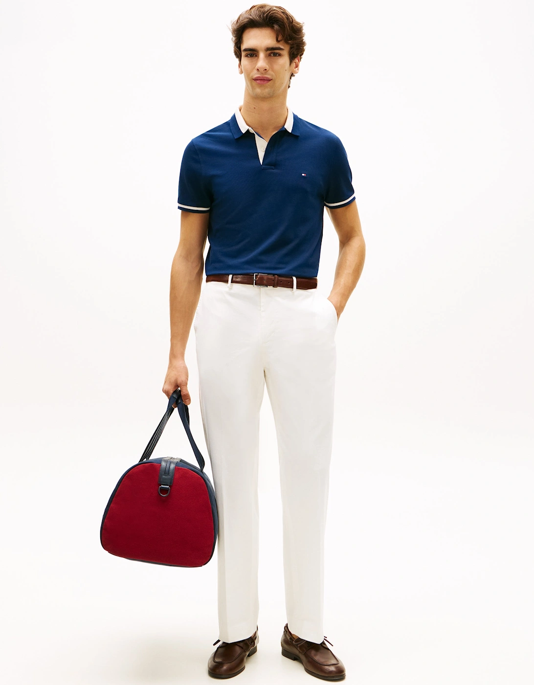 Contrast Collar Block Regular Fit Mens Polo - Carbon Navy