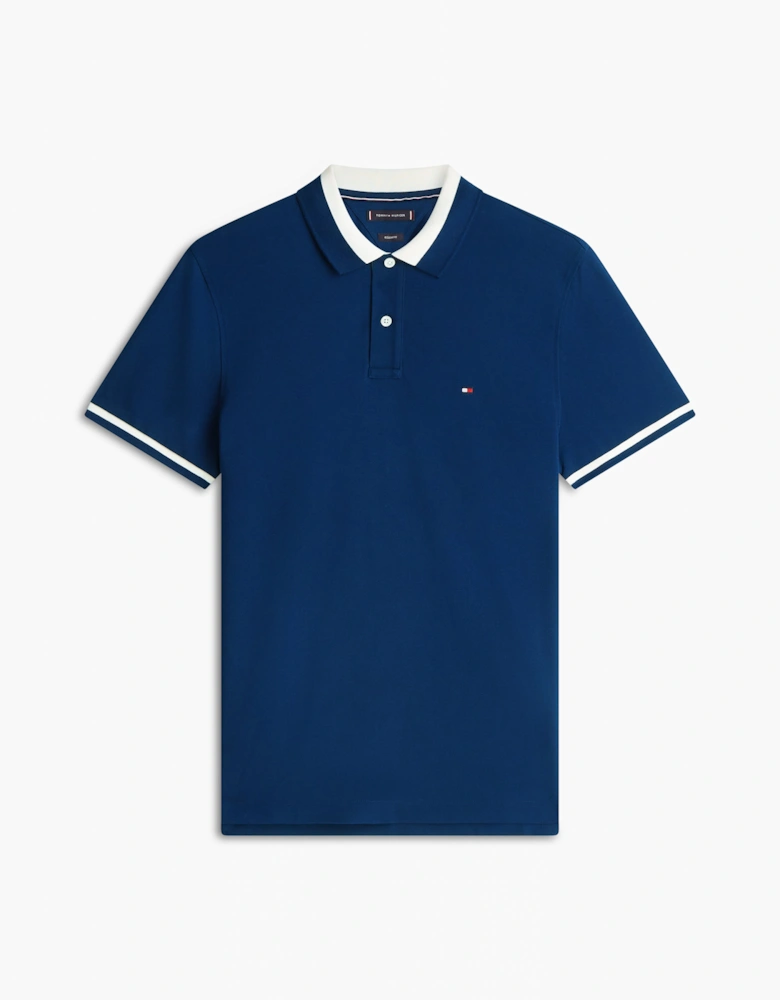Contrast Collar Block Regular Fit Mens Polo - Carbon Navy