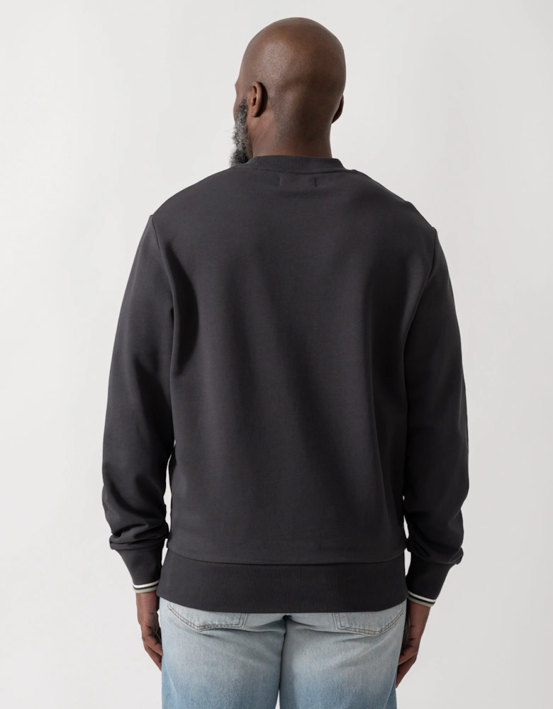 Mens Crew Neck Sweatshirt - Anchor Grey/Ecru/Seagrass 87A