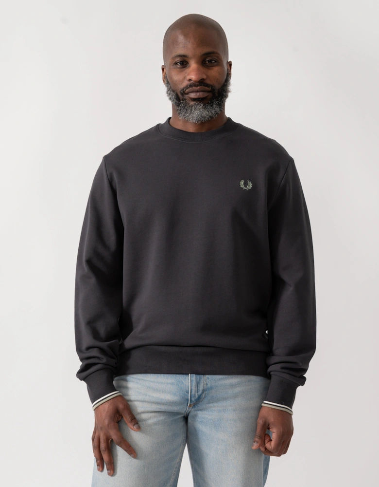Mens Crew Neck Sweatshirt - Anchor Grey/Ecru/Seagrass 87A